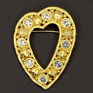 VINTAGE HEART BROOCH with Rhinestones!